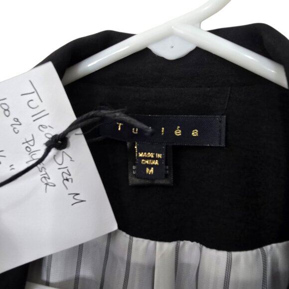 Tulléa Black One Button Collared Vest with Pockets Size Medium - Picture 3 of 7